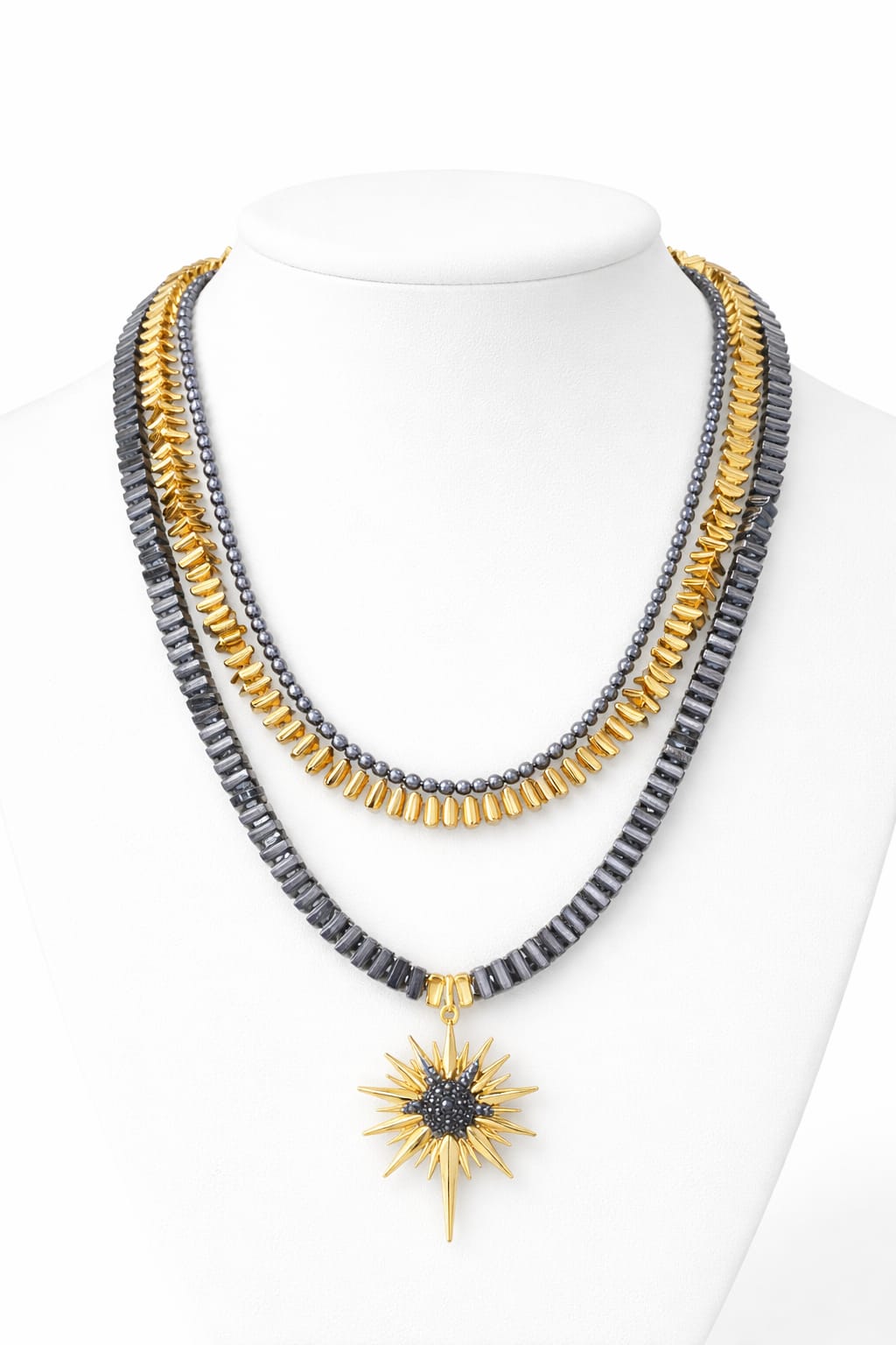 Kutup Yıldız Detaylı 3'lü Kolye