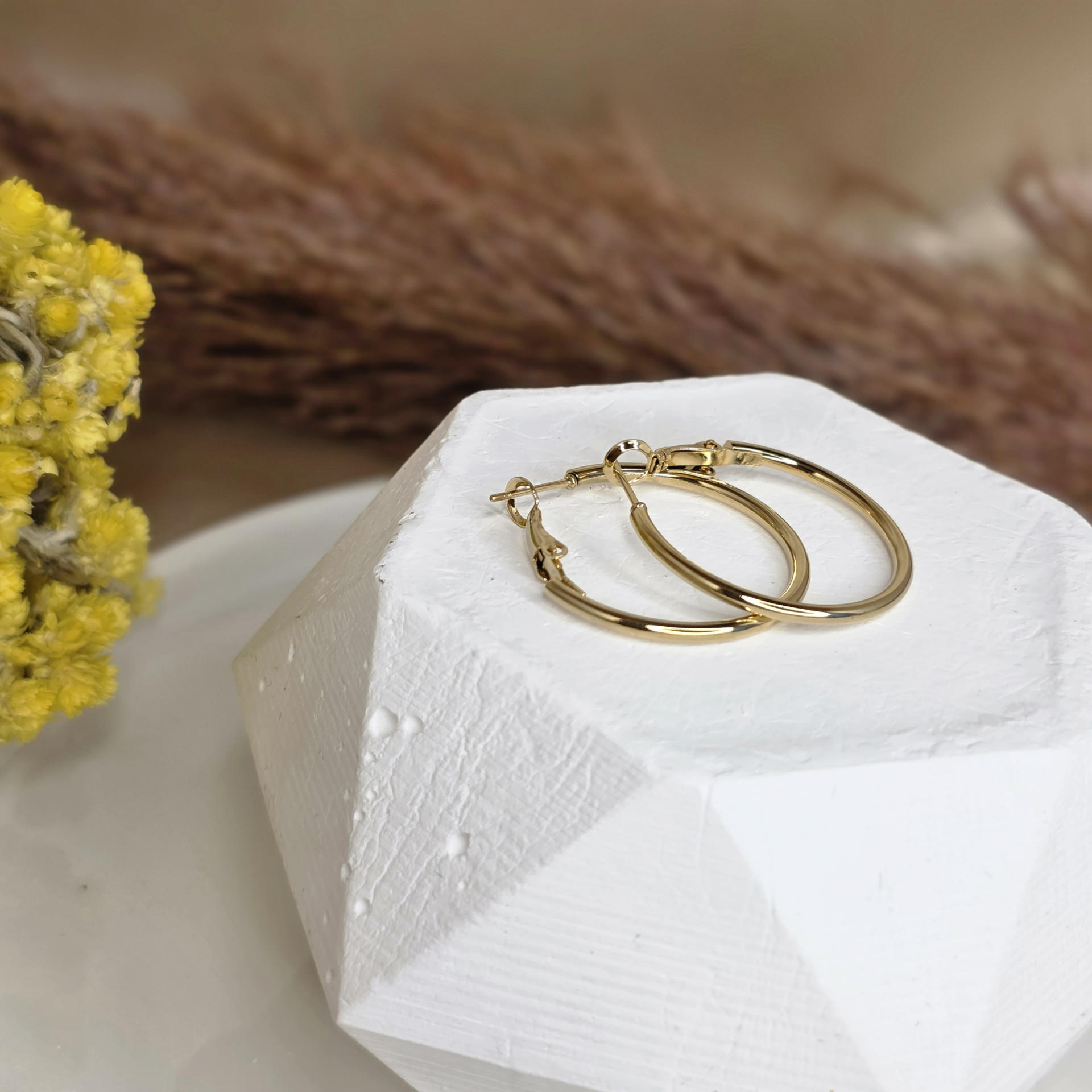 Gold Renk Halka Küpe-3 cm